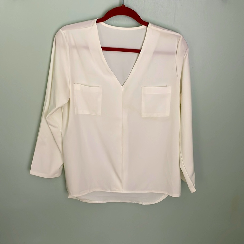 Creme lightweight Long sleeve blouse